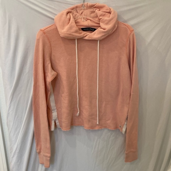 Abercrombie & Fitch Light pink/ peach Crop Hoodie small - Picture 1 of 5